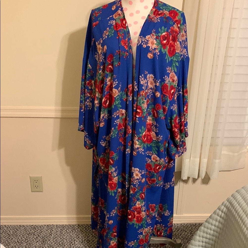 Pioneer Woman floral Kimono Robe Duster NEW Size 2X-3X Long sleeve Open front